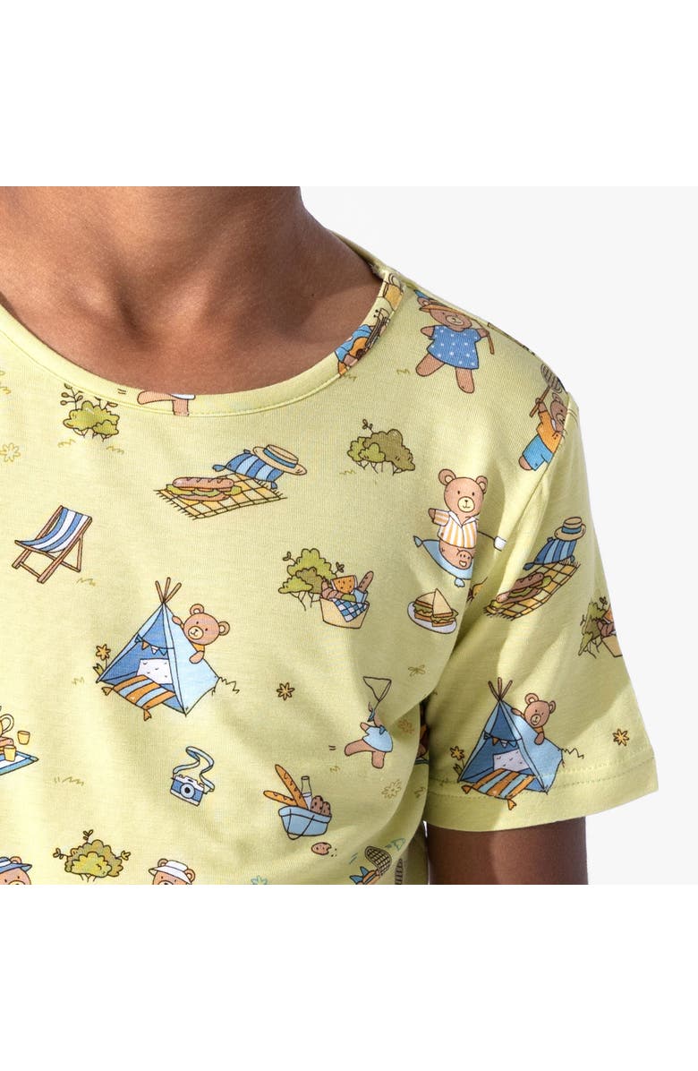 Bellabu Bear Teddy Bear Picnic Kids 2-Piece Short Sleeve & Shorts Pajama Set, Alternate, color, Teddy Bear Picnic