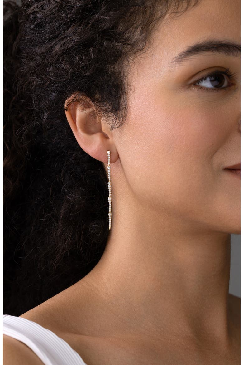 18K Gold Audrey Diamond Linear Earrings, Alternate, color, 18KY GOLD