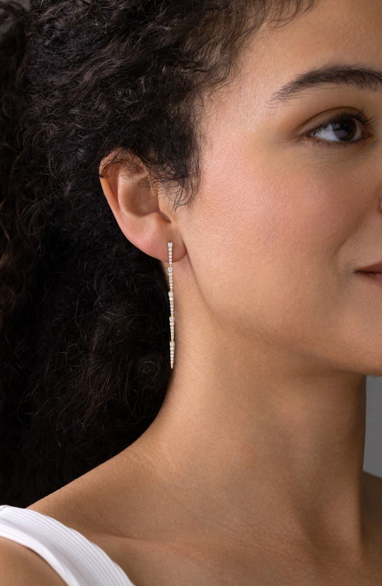 Bony Levy 18K Gold Audrey Diamond Linear Earrings, Alternate, color, 18Ky Gold