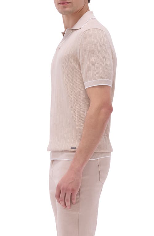 Bugatchi Johnny Collar Rib Polo In Sand