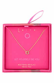 Let Yourself Be You Bubble Initial Pendant Necklace