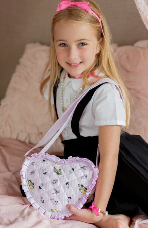 Bits & Bows Eloise Nyc Taxi Cab Ruffle Heart Purse In Pink
