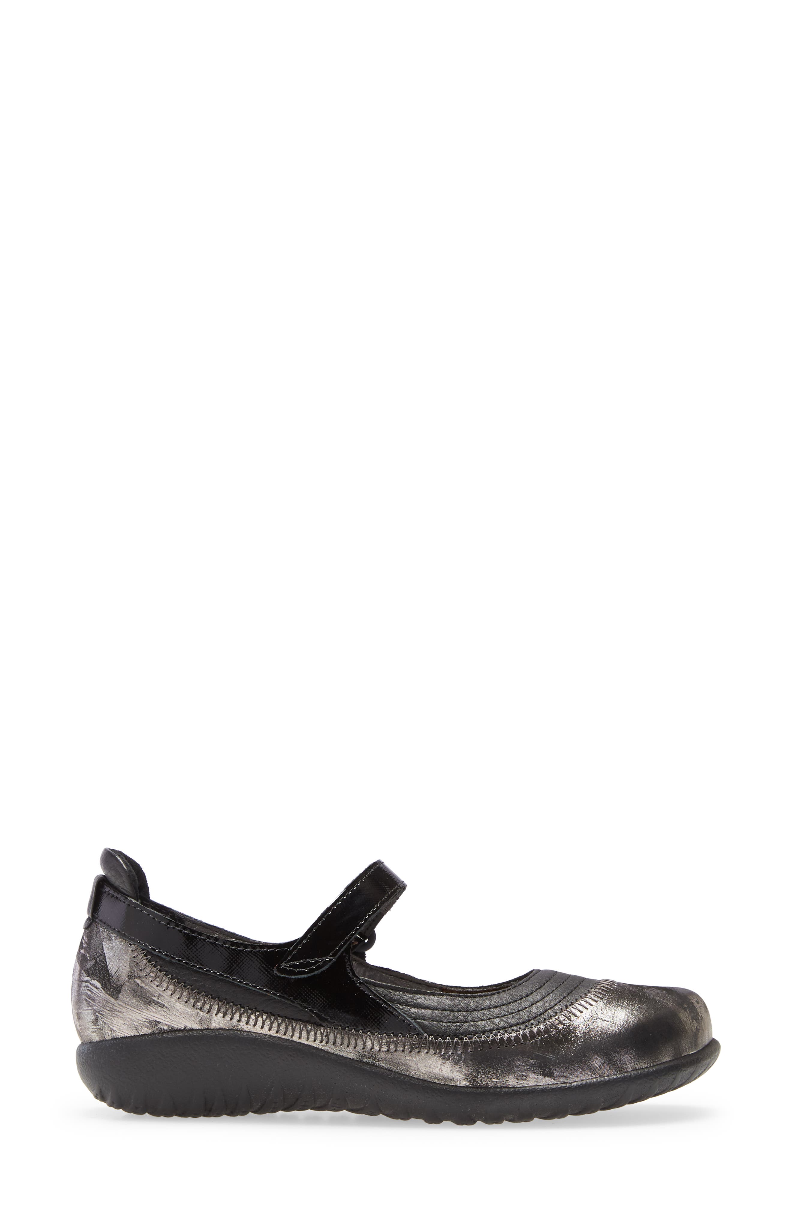 Naot Kire Mary Jane Flat, Alternate, color, Soft Black/ Metallic Onyx