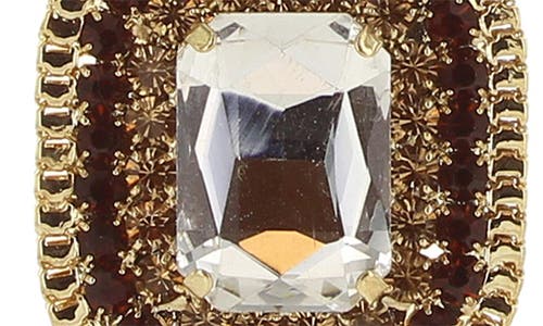 Olivia Welles Jaye Crystal Drop Earrings In Gold/brown