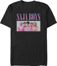 KPop Demon Hunters Men's Saja Boys' Group Shot Short Sleeve Graphic T-Shirt