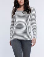 MOTHERHOOD MATERNITY Square Neck Rib Knit Long Sleeve Tee