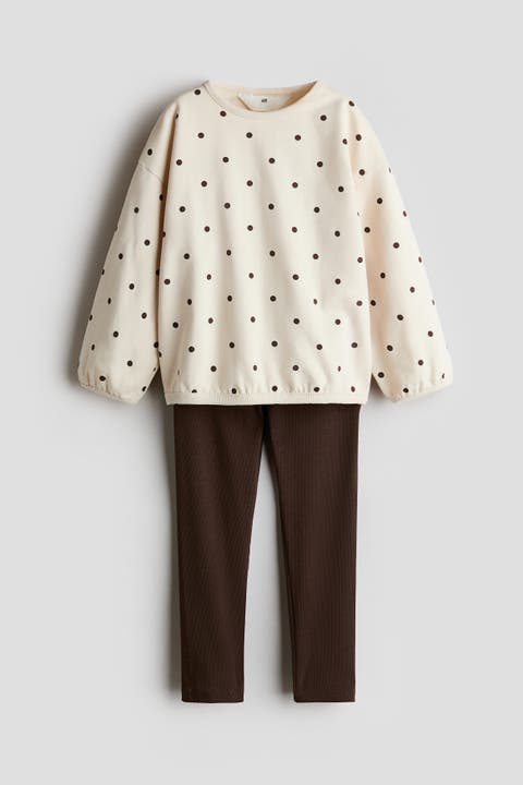 2-piece Cotton Sweatshirt And Leggings Set