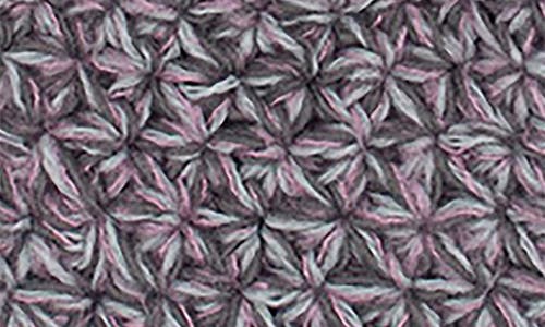 Surell Faux Fur Pompom Star Knit Beanie In Grey Purple Multi Pink Frost