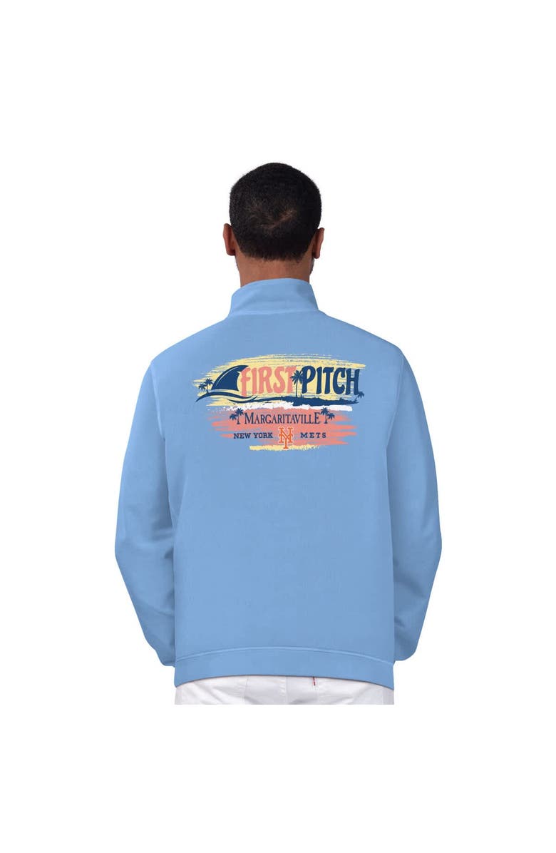Margaritaville Men's Margaritaville Light Blue New York Mets First Pitch Quarter-Zip Pullover Top, Alternate, color, Light Blue