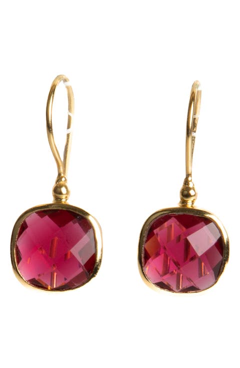 Cushion Stone Drop Earrings