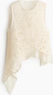 H&M Asymmetric Crochet-look Top