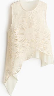 H&M Asymmetric Crochet-look Top