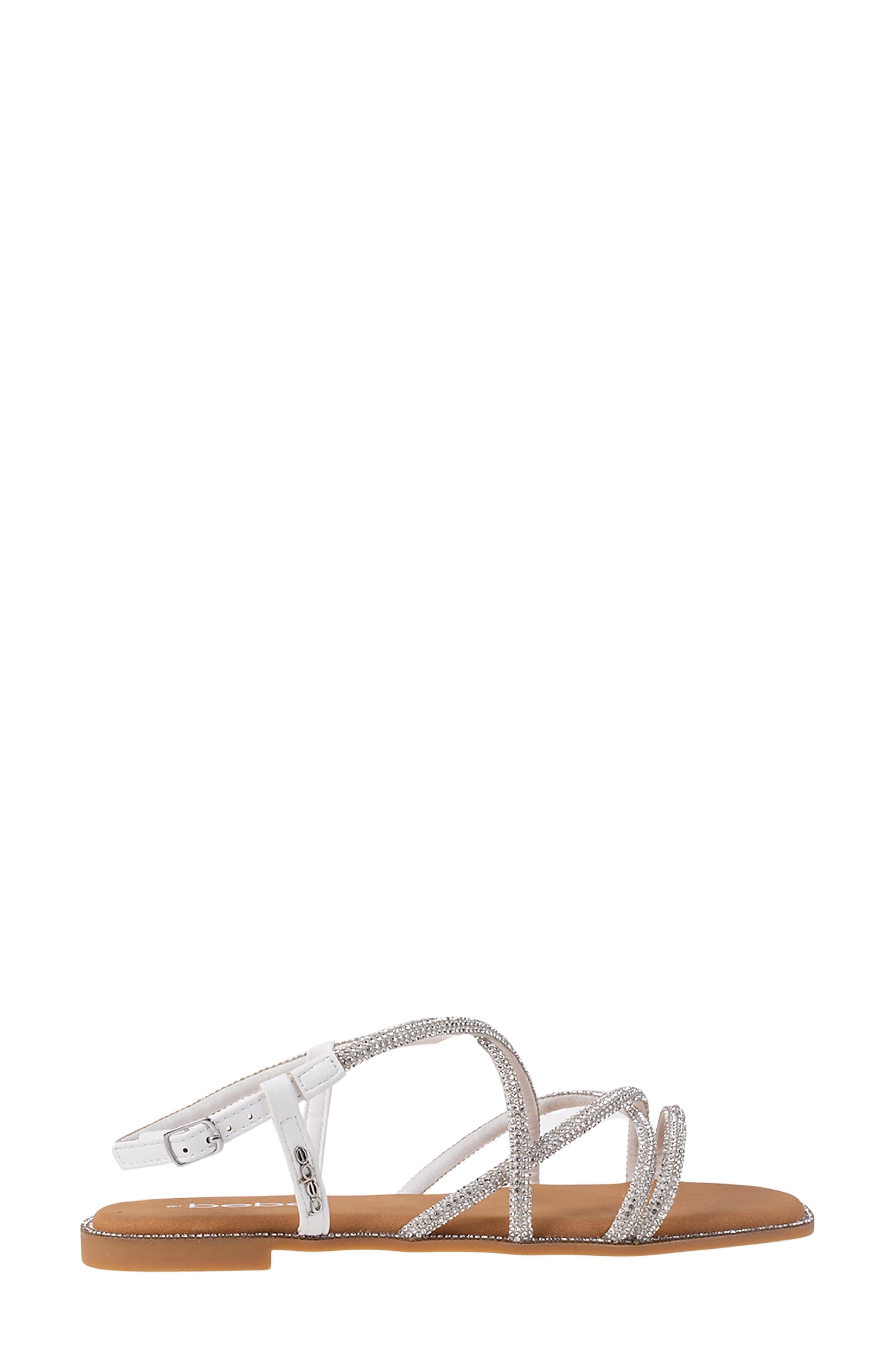 bebe Rhinestone Tubular Sandal, Alternate, color, 