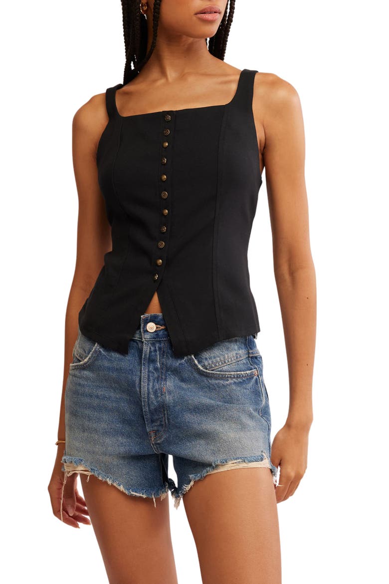 A Moment In Time Back Lace Vest, Main, color, BLACK