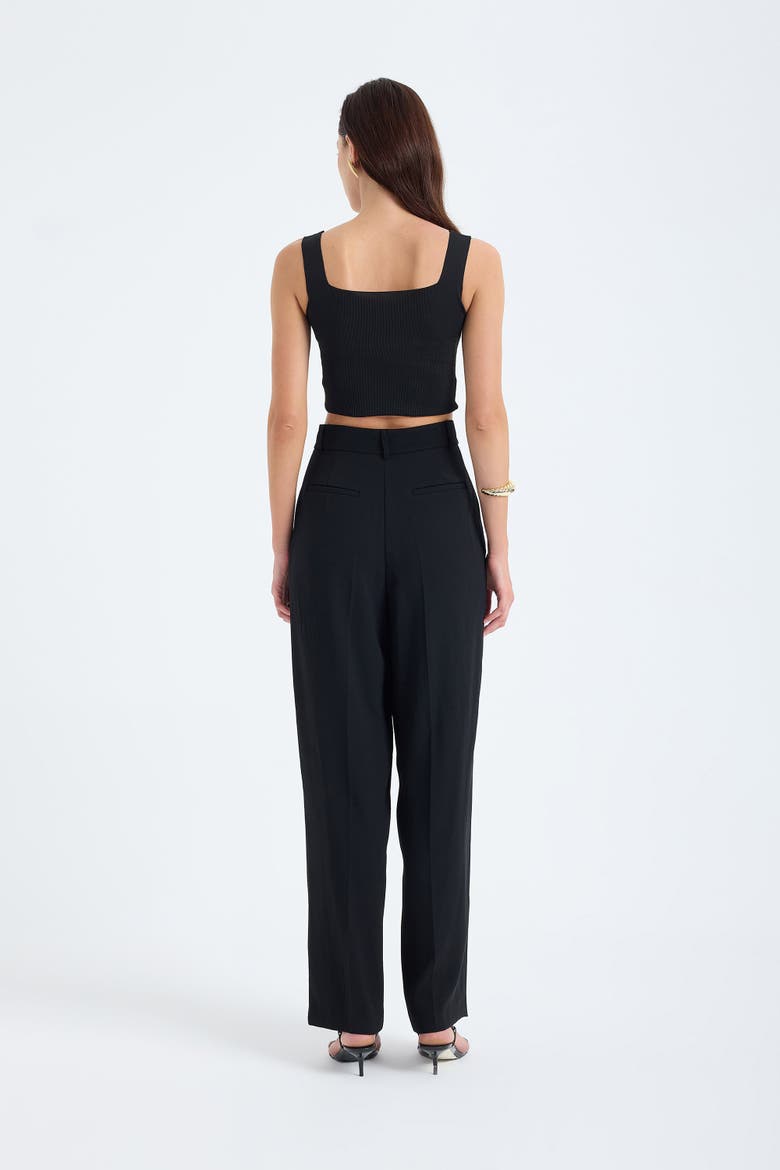 Nevara High-Waist Wide-Leg Palazzo Trousers, Alternate, color, Black