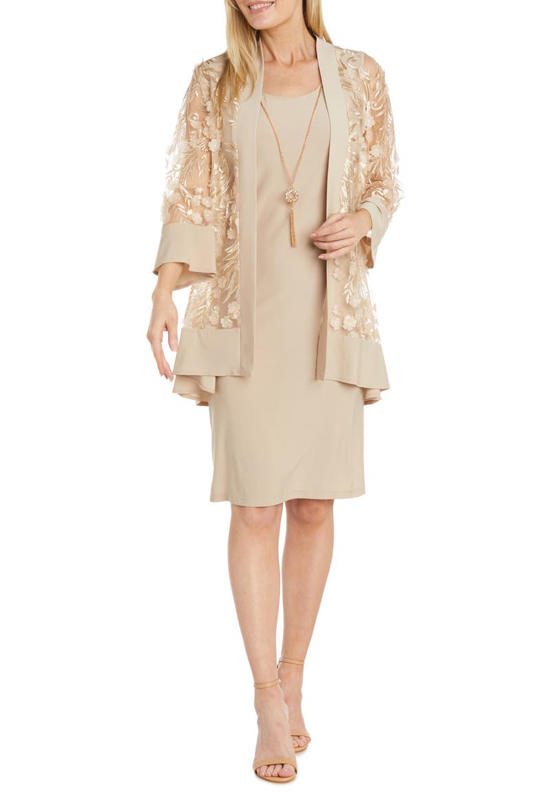 Sleeveless Dress With Jacket, Main, color, GOLD