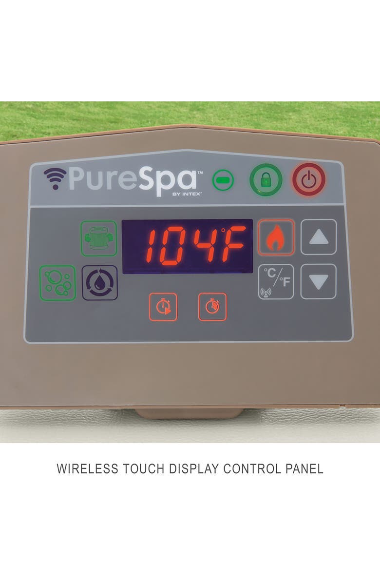 Intex Purespa Chevron Deluxe 6Person Inflatable Hot Tub, 77" Square, Jets, Alternate, color, 