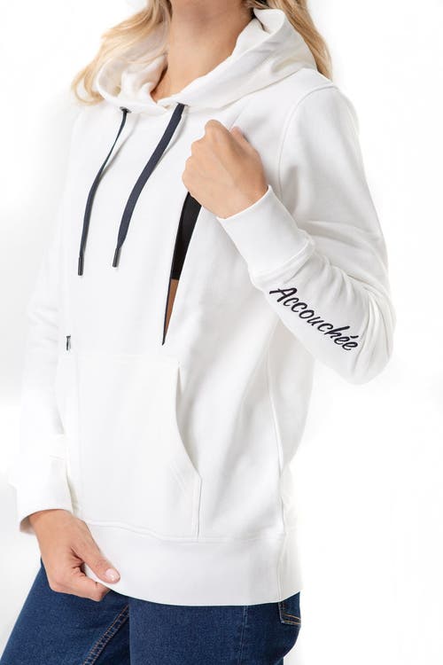 Accouchée Iconic Maternity/nursing Hoodie In White