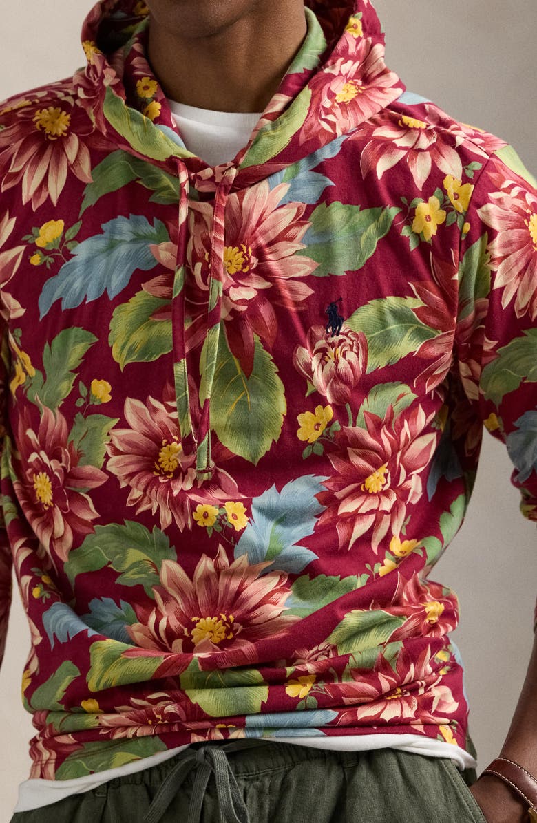 Polo Ralph Lauren Floral Print Cotton Jersey Hooded T-Shirt, Alternate, color, 