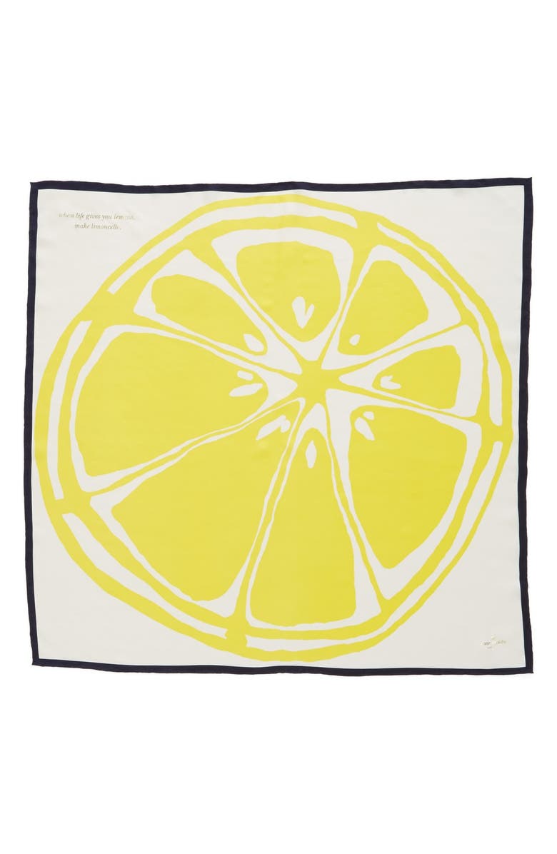 Kate Spade New York 'lemon slice' silk scarf, Alternate, color,