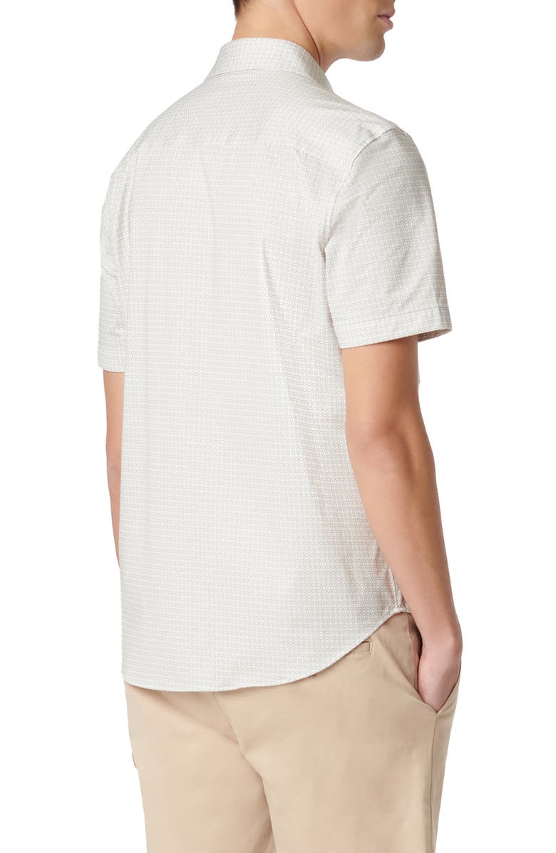 Bugatchi Miles OoohCotton<sup>®</sup> Geometric Short Sleeve Button-Up Shirt, Alternate, color, 