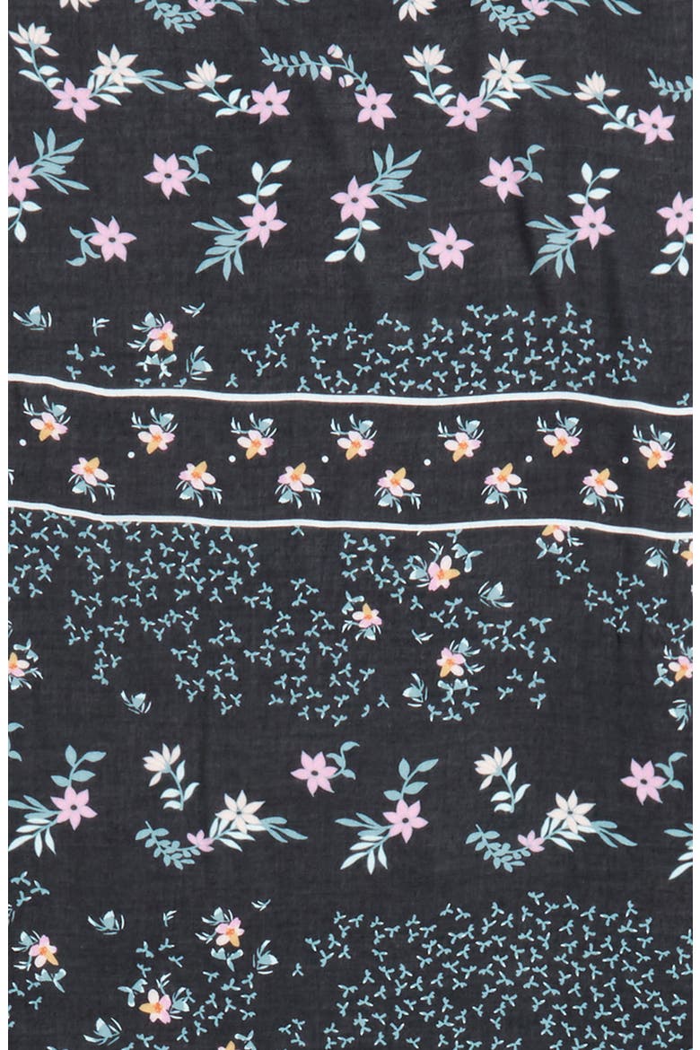 Twilight Floral Scarf, Alternate, color, BLACK