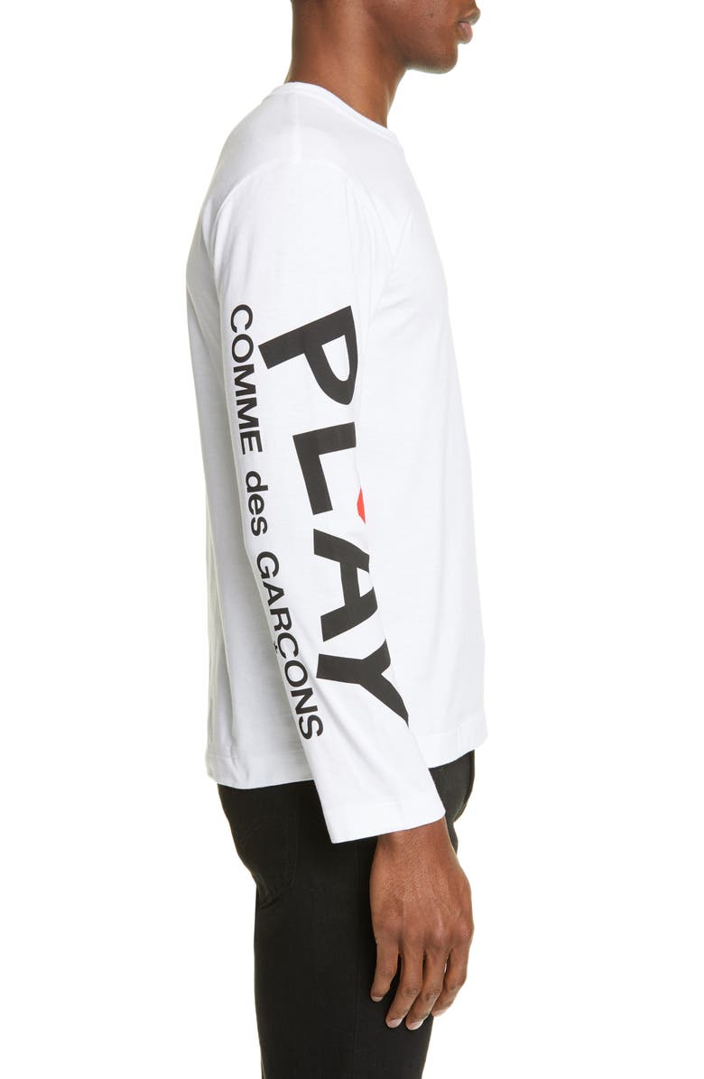 Comme des Garçons PLAY Logo Long Sleeve Graphic Tee, Alternate, color,