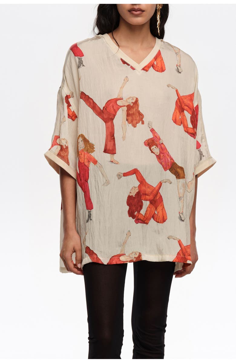 Bimba y Lola Oversize Fluid Dancers T-shirt, Main, color, Dancers