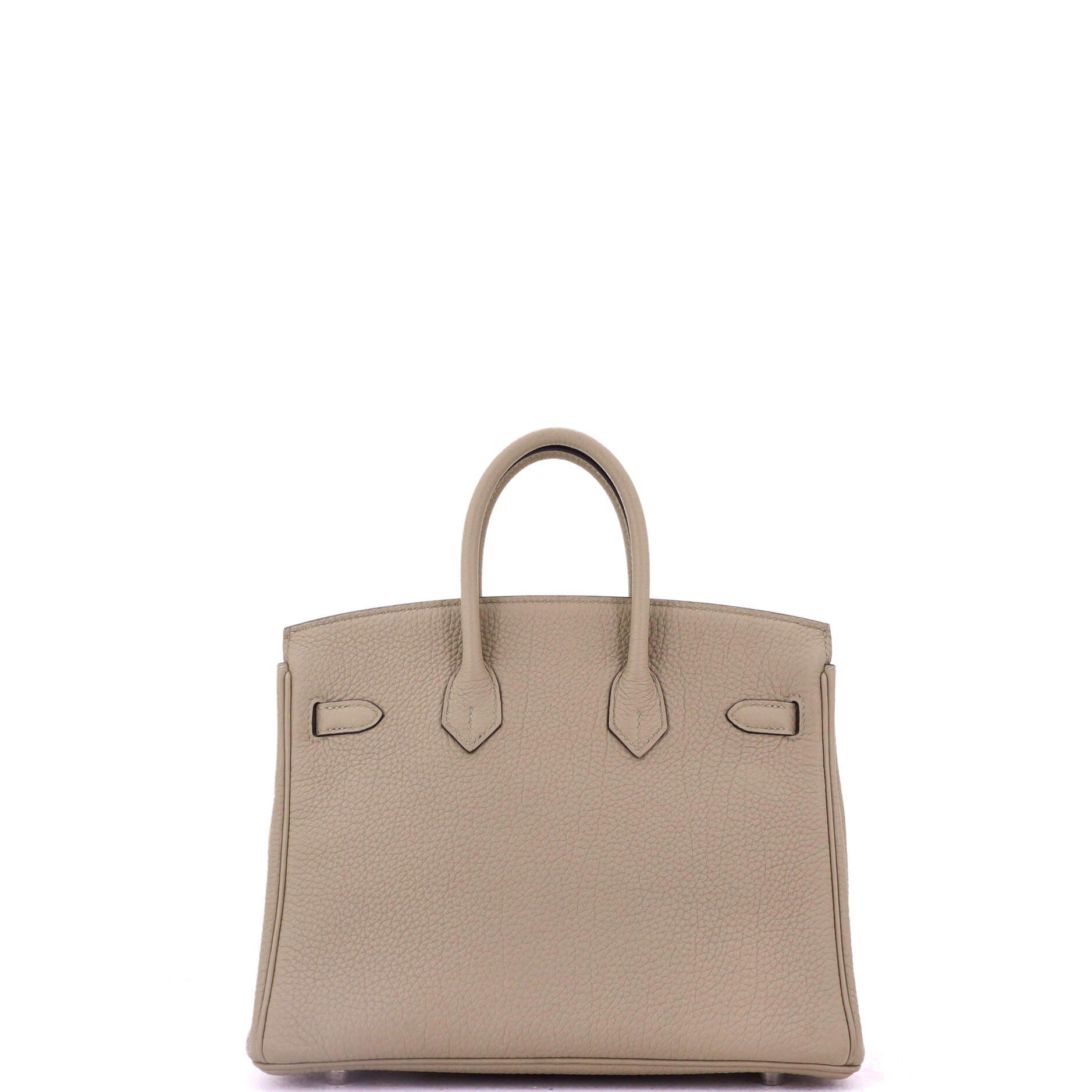 Pre-Owned Hermes Birkin Handbag Light Togo with Palladium Hardware 25, Alternate, color, Beige Marfa