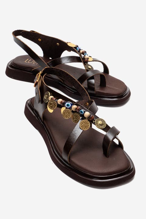 Hush Leather Beaded Sandal