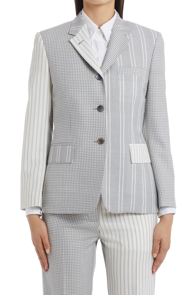 Thom Browne Mixed Print Wool Hopsack Classic Blazer, Main, color, 