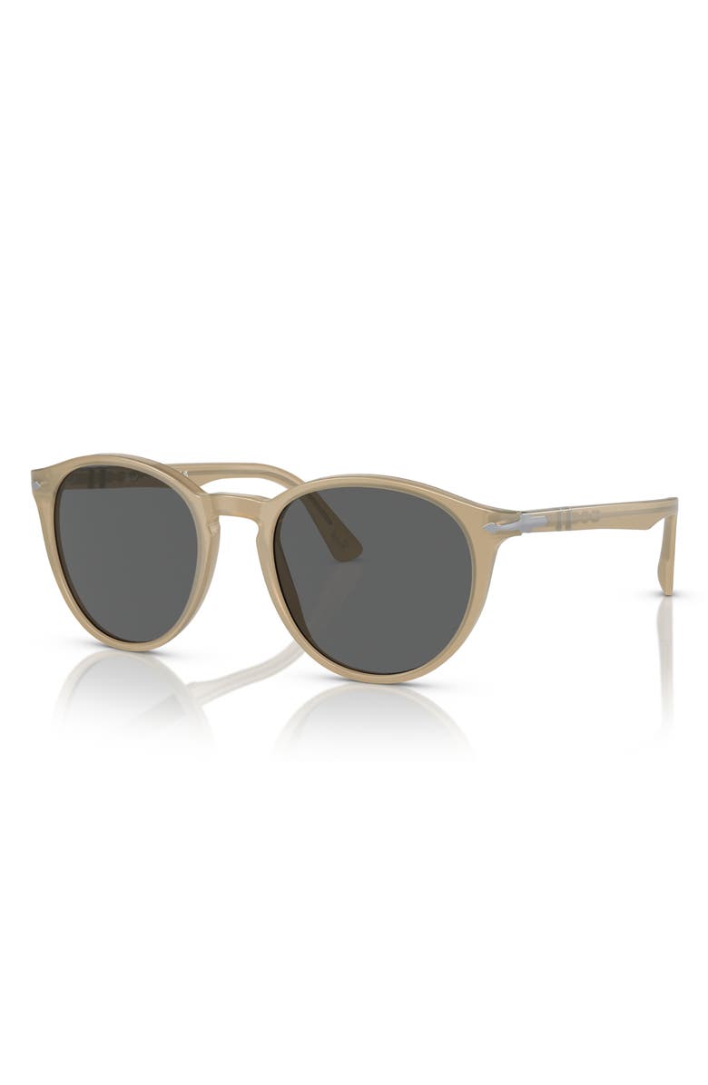 Persol 49mm Round Sunglasses, Alternate, color, Opal Beige