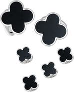 Jan Leslie Four Leaf Clover Sterling Cufflinks & Studs