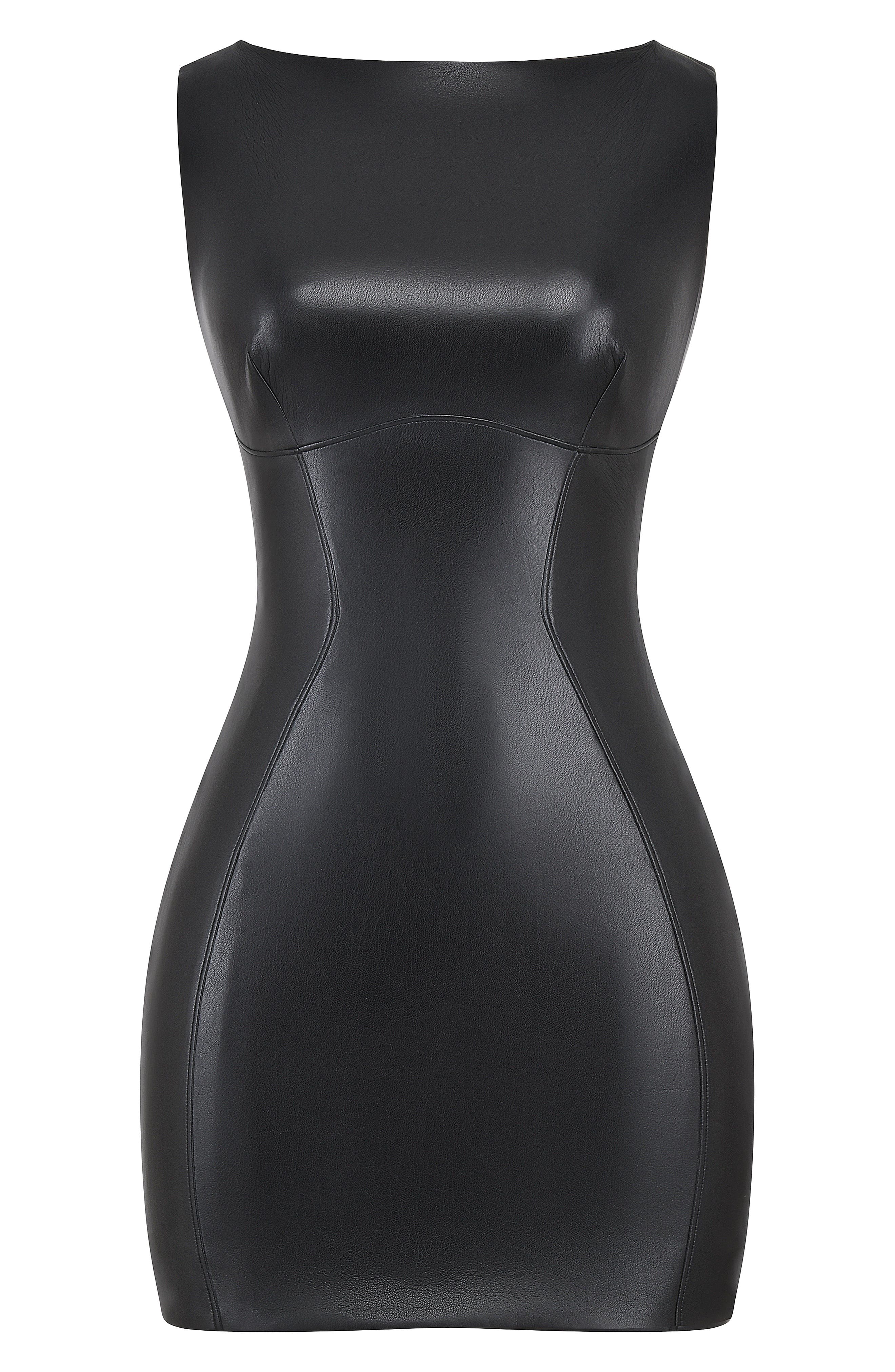 house of cb leather dress mini Women's Leola Faux Minidress - Black costume_ideas:pirate