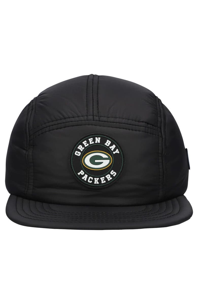 New Era Men's New Era  Black Green Bay Packers Quilted Camper Adjustable Hat, Alternate, color, Black