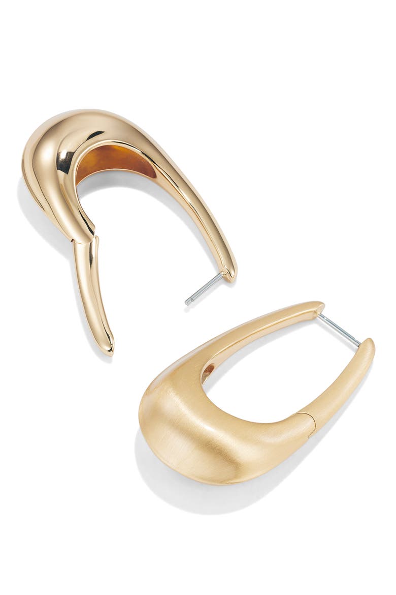 Tao Hoop Earrings, Alternate, color, GOLD