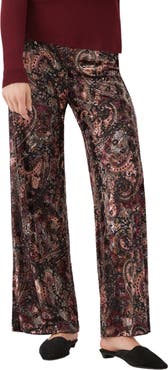 Karen Kane Velvet Burnout Wide Leg Pants