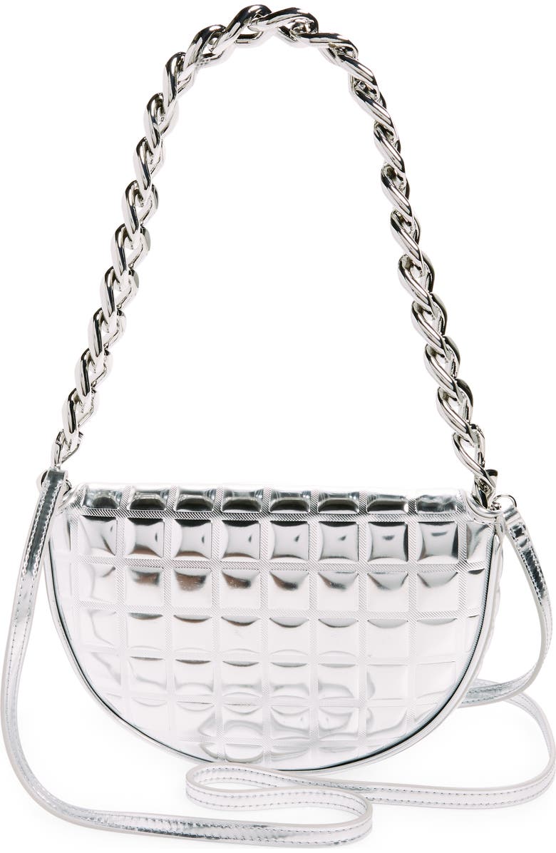 Tory Burch Mini Fleming Soft Metallic Crescent Shoulder Bag, Alternate, color,