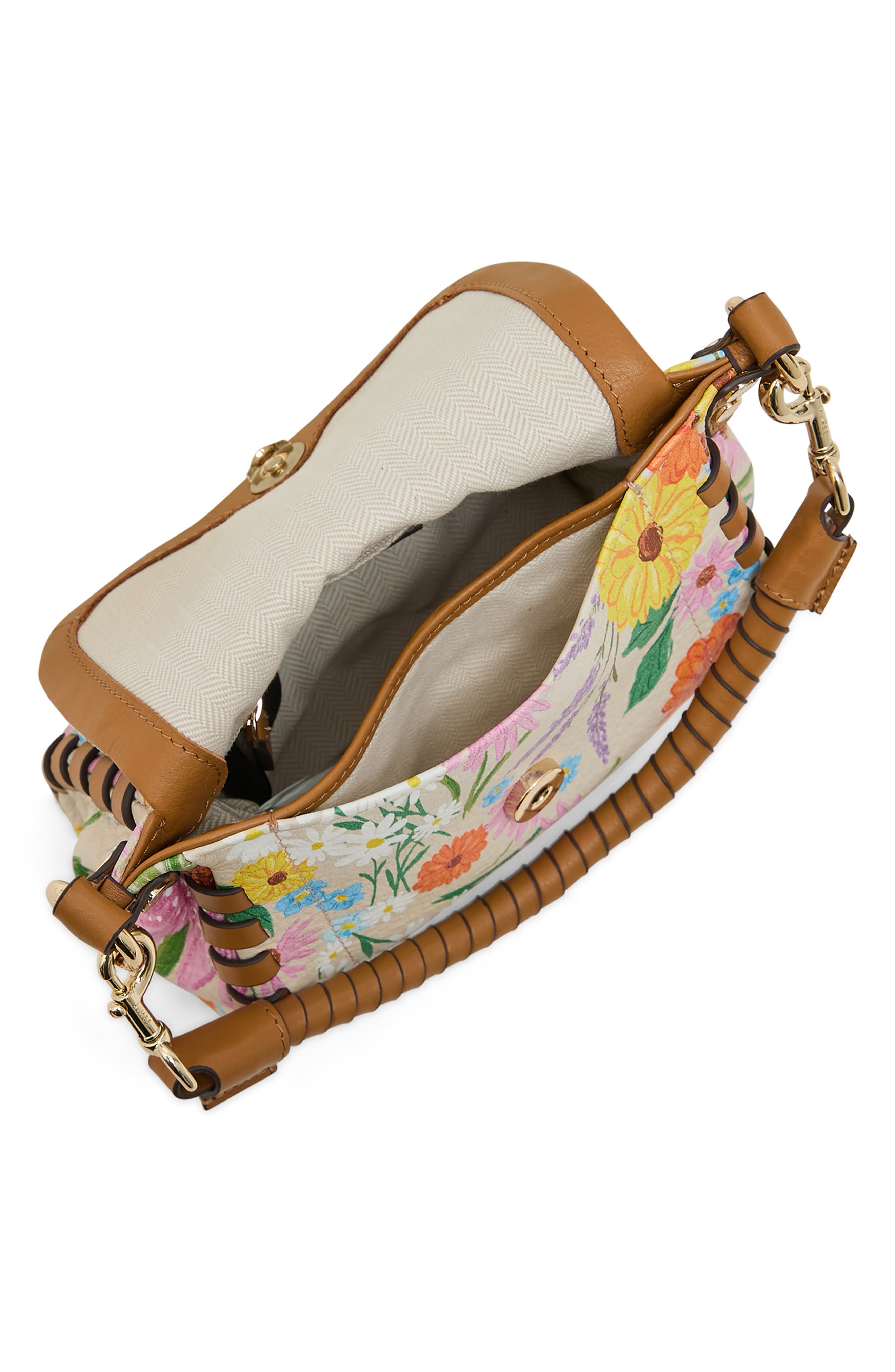 AIMEE Mini Zen Leather Crossbody Bag, Alternate, color, Serenity Flora