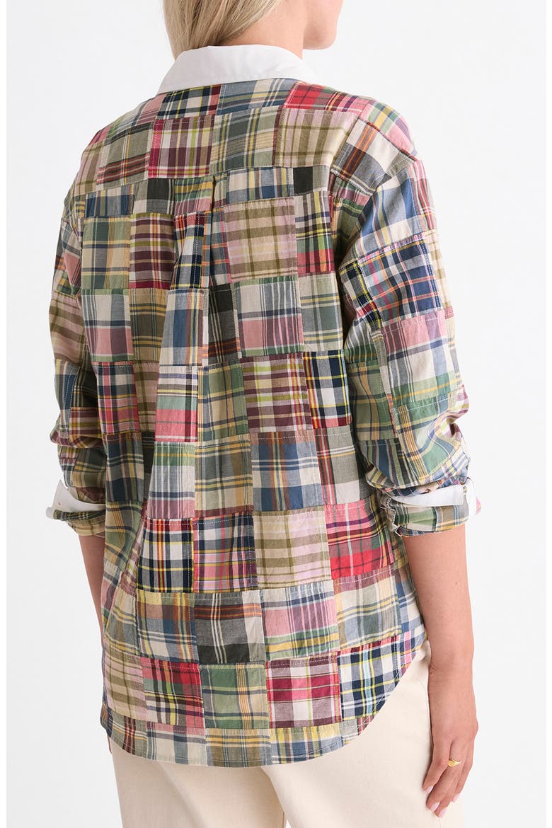 Birdie Patchwork Plaid Cotton Shirt, Alternate, color, MULTI PATCHWORK