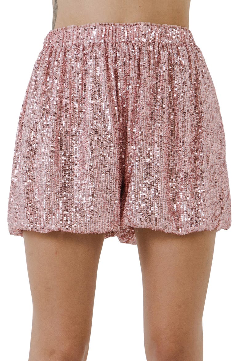Sequin Blouson Shorts, Alternate, color, PINK