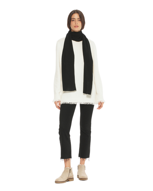 Monticelli Cashmere Pure Cashmere Maxi Wide Scarf In Black