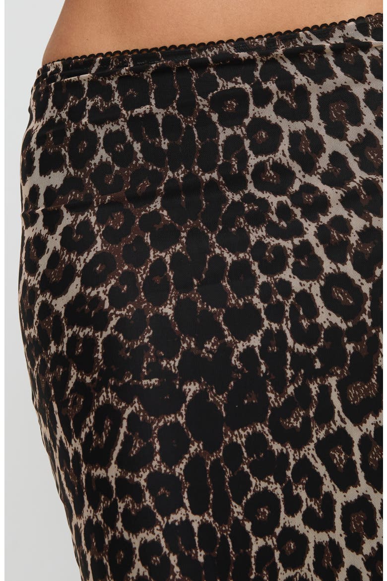 Ergo Leopard Mesh Maxi Skirt, Alternate, color, BROWN
