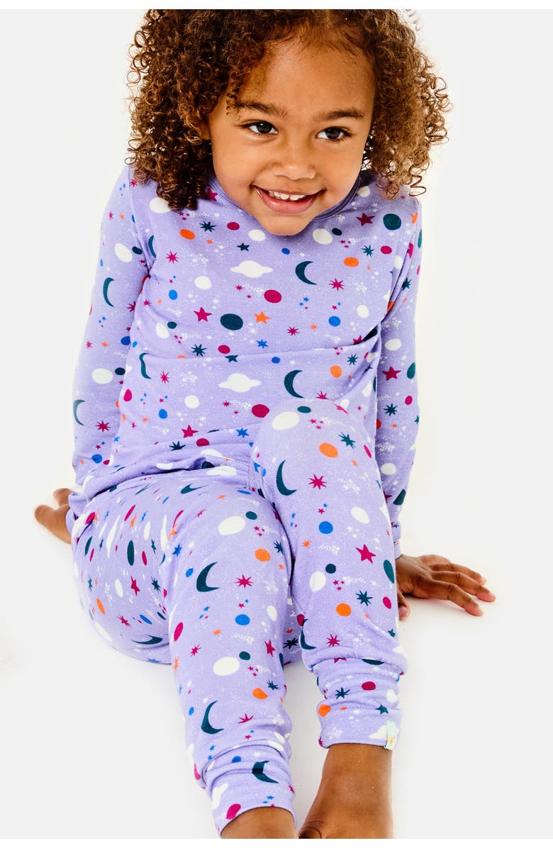 Clover Baby & Kids Long Sleeve Pajama Set - Luna Lavender, Main, color, Luna Lavender