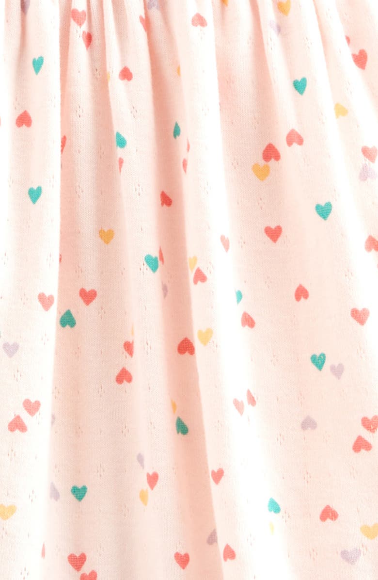 Tucker + Tate Ruffle Cotton Blend Sundress with Bloomers, Alternate, color, Pink Balm Scattered Hearts