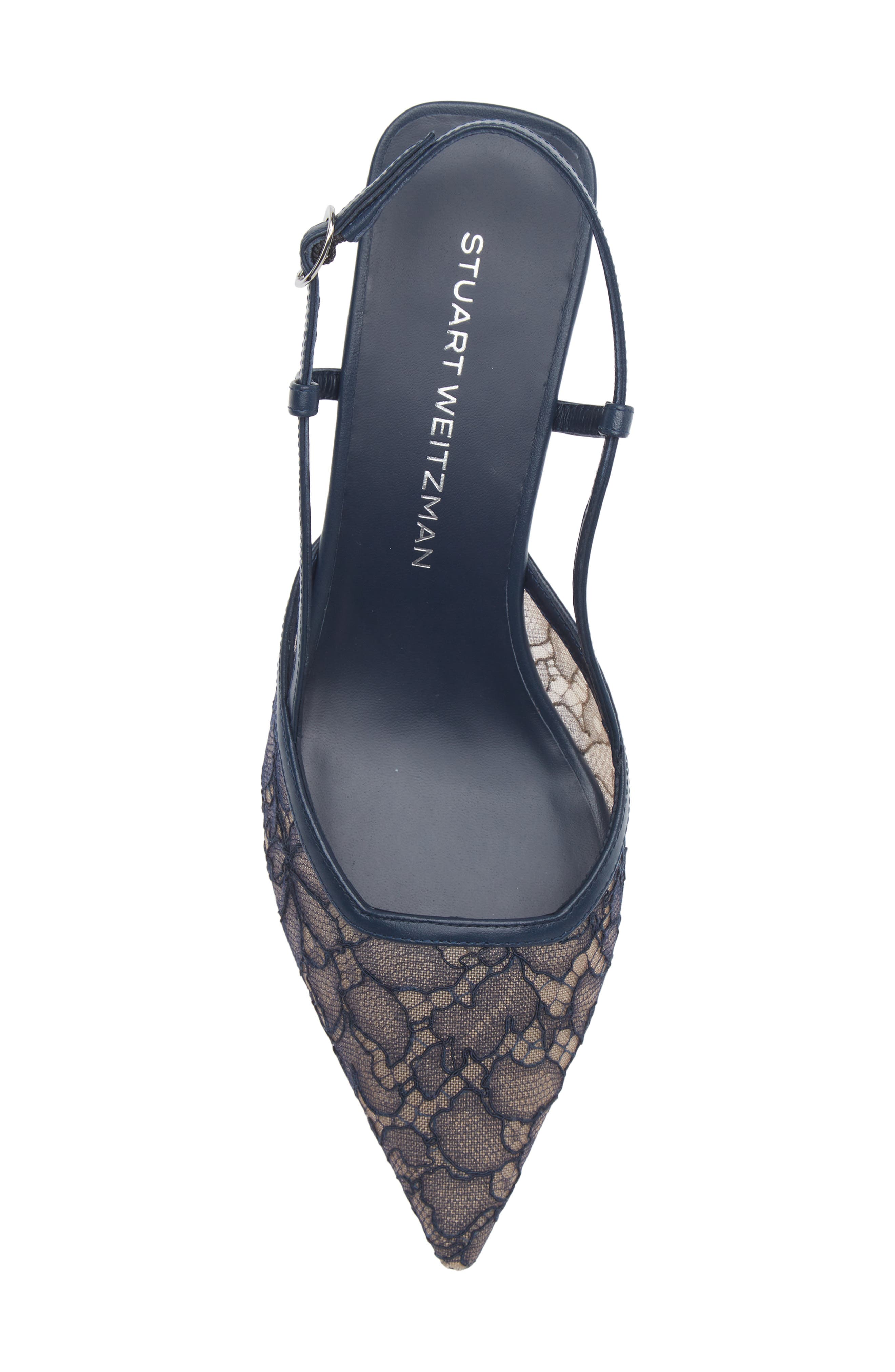 Vinnie 50 Slingback Pump, Alternate, color, DEEP BLUE SEA FLORAL LACE