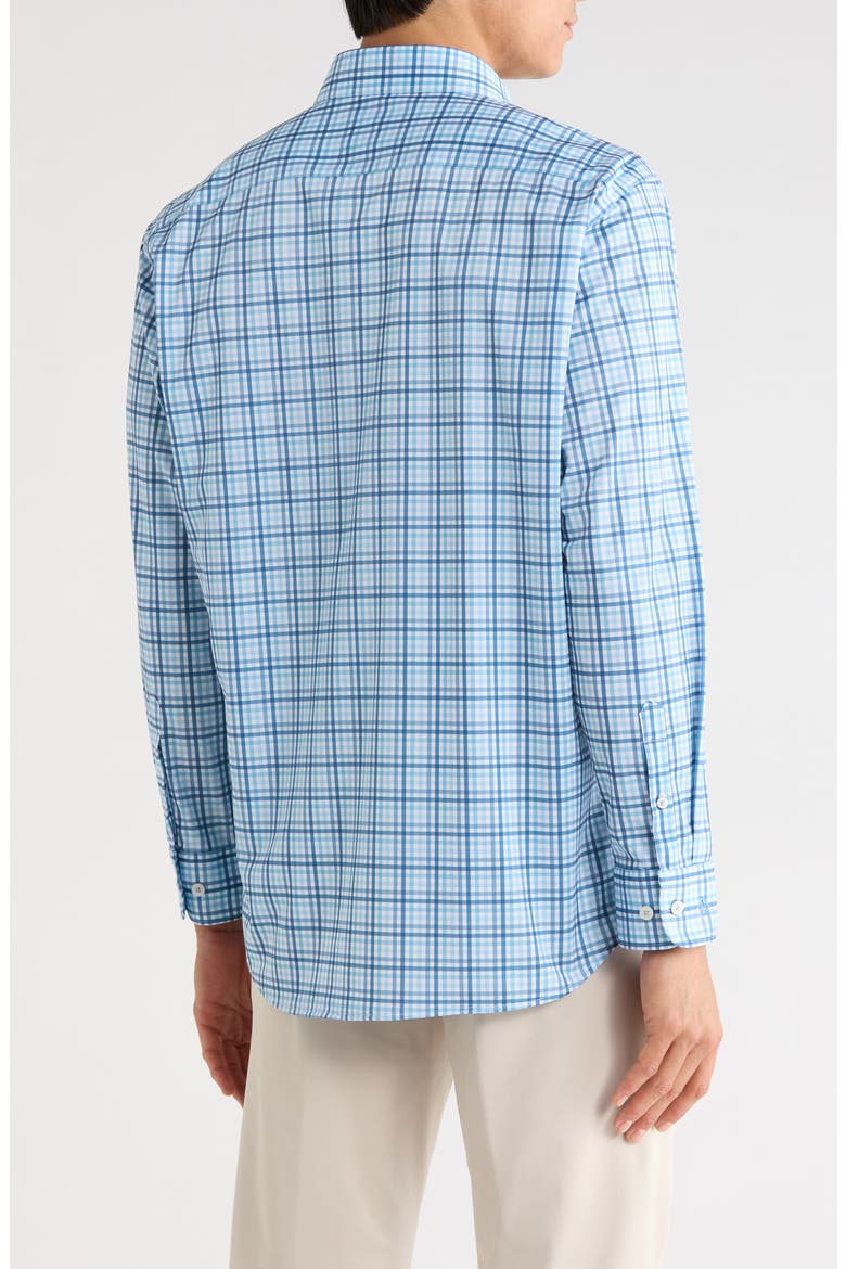 Slim Fit Large Check Dress Shirt, Alternate, color, AQUA