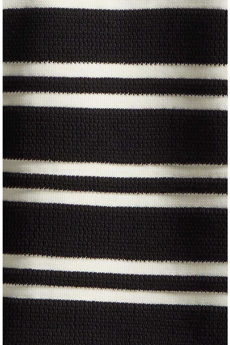 MA Stripe Polo Sweater, Alternate, color, BLACK