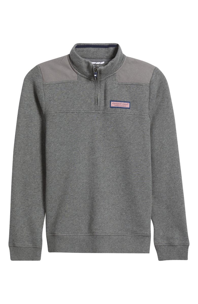vineyard vines Kids' Shep Half Zip Pullover, Main, color, Charcoal Heather