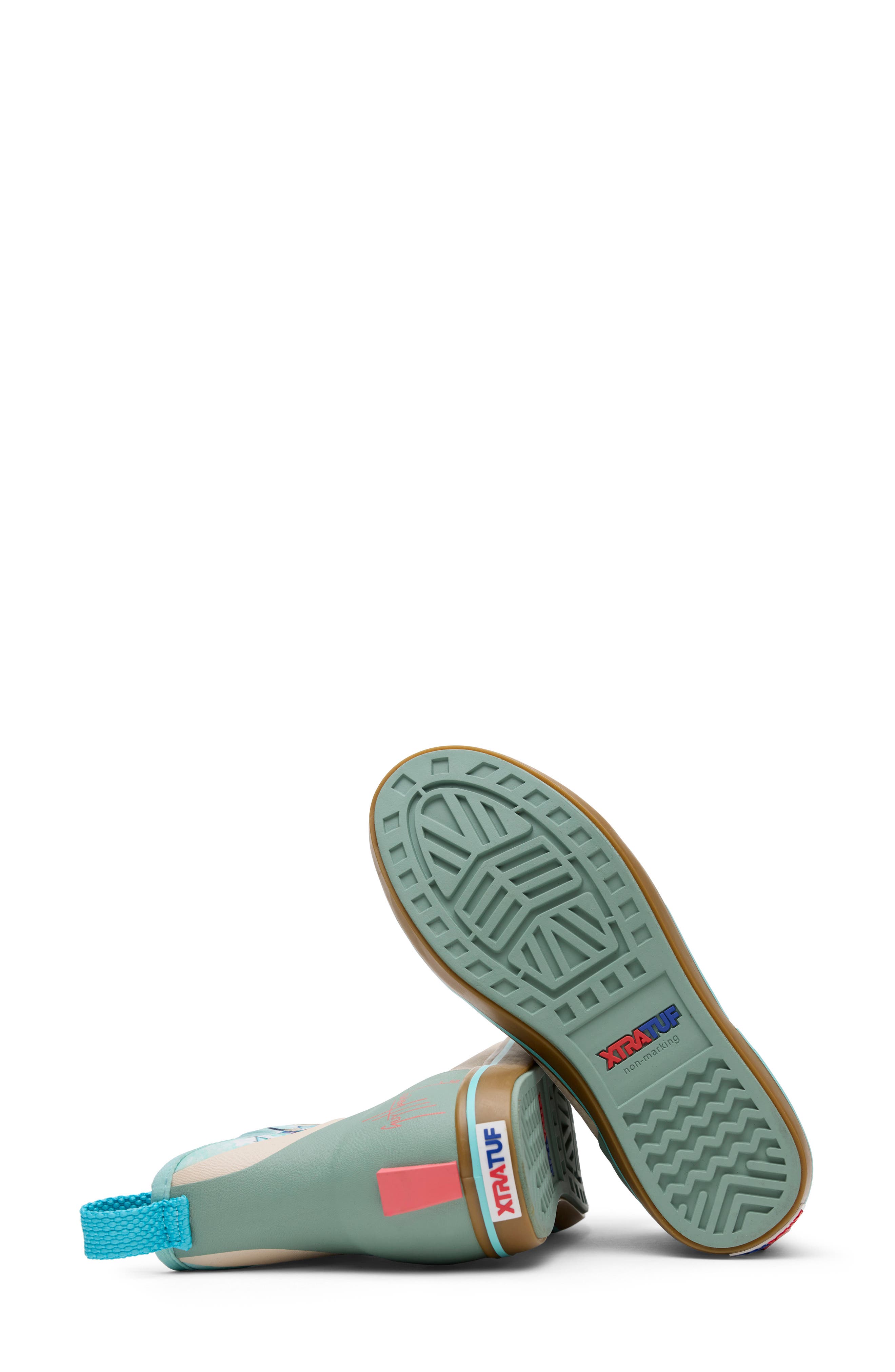 XTRATUF x Guy Harvey Waterproof Ankle Deck Boot, Alternate, color, Bone White/Iceberg/Marlin